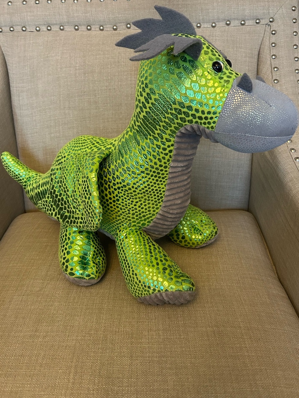 Green Sparkle Dragon Plush Stuffed Animal Toy by Walgreens 15”